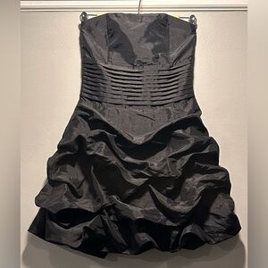 Twentyone Black Strapless Ruched Fit & Flare Dress with pleated waist Size Small